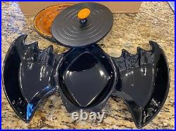 LONGABERGER 2011 Halloween Bat Dish Set RARE