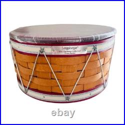 LONGABERGER 2012 CHRISTMAS COLLECTION 10 RED DRUM BASKET With LID & LINER