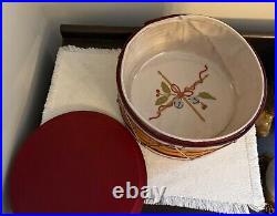 LONGABERGER 2012 CHRISTMAS COLLECTION 10 RED DRUM BASKET With LID & LINER