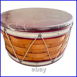 LONGABERGER 2012 CHRISTMAS COLLECTION 10 RED DRUM BASKET With LID & LINER