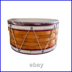 LONGABERGER 2012 CHRISTMAS COLLECTION 10 RED DRUM BASKET With LID & LINER