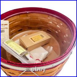 LONGABERGER 2012 CHRISTMAS COLLECTION 10 RED DRUM BASKET With LID & LINER