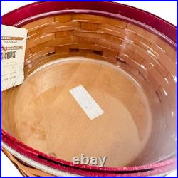 LONGABERGER 2012 CHRISTMAS COLLECTION 10 RED DRUM BASKET With LID & LINER