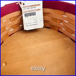 LONGABERGER 2012 CHRISTMAS COLLECTION 10 RED DRUM BASKET With LID & LINER