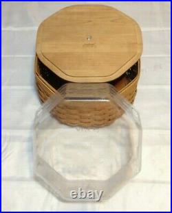 LONGABERGER 20 Piece Sealed Canister Basket Set with Lids Combo Flour Sugar Tea ++