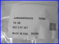 LONGABERGER BASKET BEE HIVE Collectors Club Set Lot 5 PC Lid BOTTOM BEE'S NWT