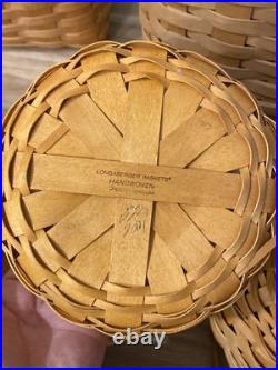 LONGABERGER BASKET LOT Of 11, 1991-2006 Various Types & Size Liners Signed Read