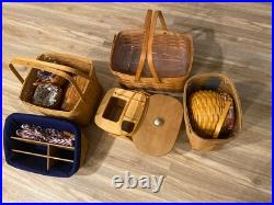 LONGABERGER BASKET LOT Of 11, 1991-2006 Various Types & Size Liners Signed Read