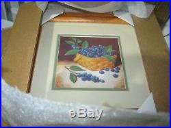 LONGABERGER BASKET POTTERY SET LOT of 4 RICHARD COWDREY Framed Prints FRUIT NWT