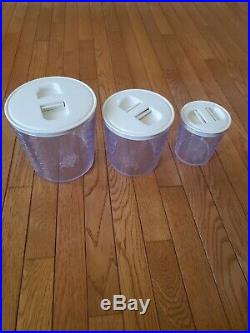 LONGABERGER Basket Canister Set Combo 3 Baskets with Inserts & Lids Green Covers