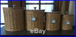 LONGABERGER Basket Canisters with Lids and sealable containers Set of 4