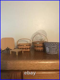 LONGABERGER Collectors Club Set of 12 JW Miniature Baskets & Accessories MINT