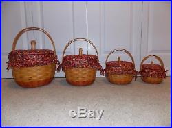 LONGABERGER Fall Foliage Pumpkin Basket Set (LITTLE, SMALL, MEDIUM, & LARGE)