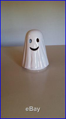 LONGABERGER Ghost BOO Pottery Topper & Basket Set Halloween 2013 NWT