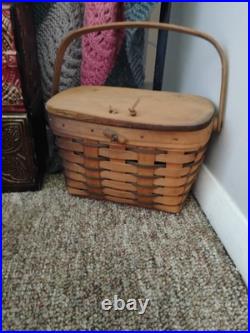 LONGABERGER HEARTLAND SERIES PURSE BASKET WithLID-SIGNED-USA VINTAGE 1996