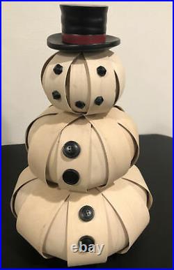 LONGABERGER Large (16) & Medium (12) Top Hat Snowman Set RARE