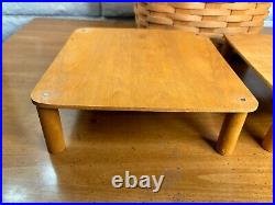 LONGABERGER Large Double-Handled Picnic Basket with Liner Protector Table 1998 LONGABERGER Large Double-Handled Picnic Basket with Liner Protector Table 1998