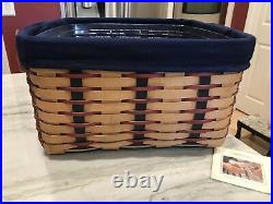 LONGABERGER Proudly American Small Wash Day Basket Set Liner & Protector