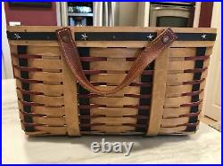 LONGABERGER Proudly American Small Wash Day Basket Set Liner & Protector