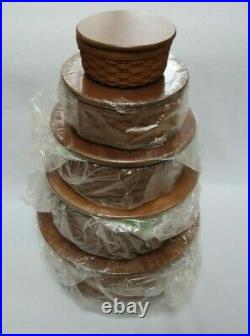 LONGABERGER ROUND KEEPING BASKETS -Set of 5 13, 11, 9, 7 and 5-SEE PHOTOS