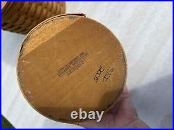 LONGABERGER Round Canister Baskets Set of 3 withLids & Protectors