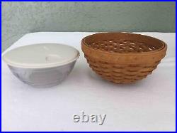 LONGABERGER Set of 3 Bowls with Snap Lids with Baskets 7 11 and 13