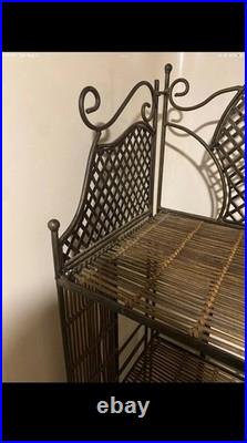 LONGABERGER Vintage WROUGHT IRON 5 TIER STAND SHELF RACK WICKER Bakers Garden