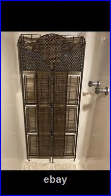 LONGABERGER Vintage WROUGHT IRON 5 TIER STAND SHELF RACK WICKER Bakers Garden