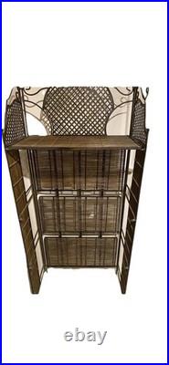LONGABERGER Vintage WROUGHT IRON 5 TIER STAND SHELF RACK WICKER Bakers Garden