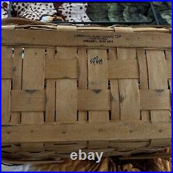 LONGABERGER Wrought Iron 2 Tier Tray Stand & Baskets Protectors Organizer 1999