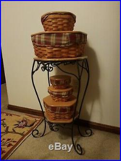 LONGABERGER Wrought Iron (GENERATIONS STAND) 5 Basket Sets / WoodCrafts Shelves
