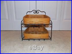 LONGABERGER Wrought Iron (PAPER TRAY STAND) + Classic Stain Basket Set