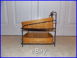 LONGABERGER Wrought Iron (PAPER TRAY STAND) + Classic Stain Basket Set