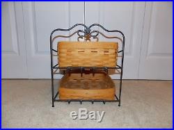LONGABERGER Wrought Iron (PAPER TRAY STAND) + Classic Stain Basket Set