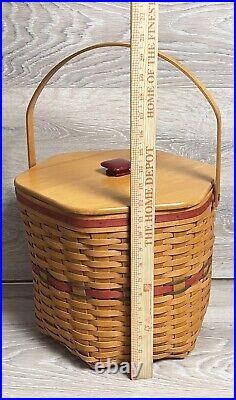 Large Longaberger 1997 Holiday Hostess Hexagon Basket Lid & 3 Plastic Liners
