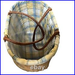 Large Longaberger Boardwalk Basket/Fabric Liner /Leather Handle/RETIRED 2003