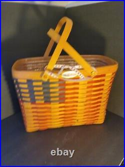 Large Longberger American Flag Basket. Rare. 1998 Collectors Club. Signed