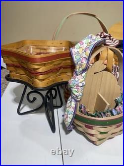 Large Vintage Longaberger Basket And Liner Lot Large Vintage Longaberger Basket And Liner Lot