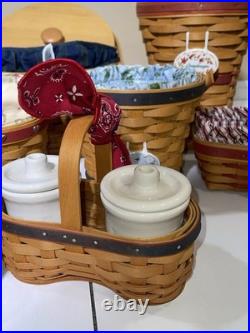 Large Vintage Longaberger Basket And Liner Lot Large Vintage Longaberger Basket And Liner Lot