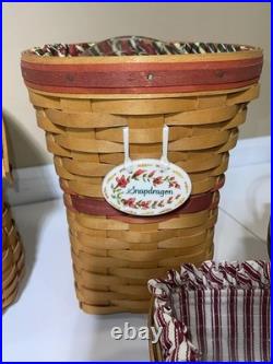 Large Vintage Longaberger Basket And Liner Lot Large Vintage Longaberger Basket And Liner Lot