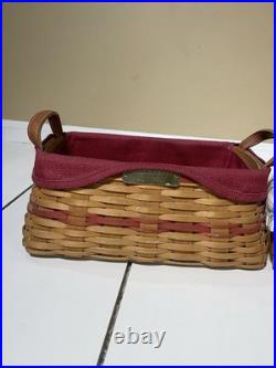 Large Vintage Longaberger Basket And Liner Lot Large Vintage Longaberger Basket And Liner Lot