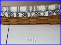 Large Vintage Longaberger Basket And Liner Lot Large Vintage Longaberger Basket And Liner Lot