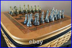 Longaberger 01 Fathers Day Checkerboard basket set with Chess Pieces/Checkers