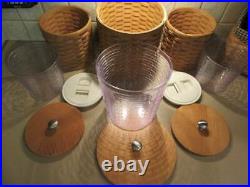 Longaberger 11 Pc Basket Canister Set, Lids, Baskets, Air Tight Containers