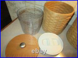 Longaberger 11 Pc Basket Canister Set, Lids, Baskets, Air Tight Containers