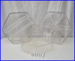 Longaberger 12 OCTAGON SEWING/WASTE Basket- Cloth Liner, 4 Plastic Inserts 1997