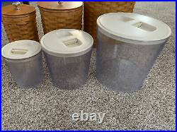 Longaberger 12 Pc Basket Canister Set, Lids, Baskets, Air Tight Containers