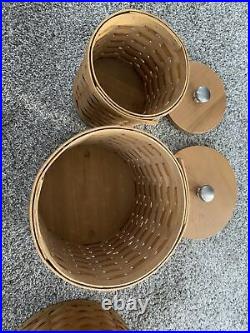 Longaberger 12 Pc Basket Canister Set, Lids, Baskets, Air Tight Containers