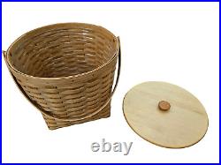 Longaberger 13 Inch Measuring Basket W Protector & Lid Classic Stain HUGE