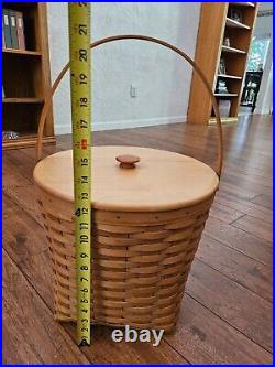 Longaberger 13 Inch Measuring Basket W Protector & Lid Classic Stain HUGE